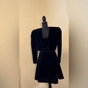 Vintage Black Velvet Party Dress